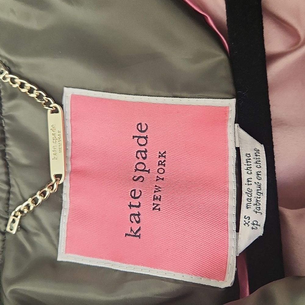 Kate Spade Army Green Quilted Jacket - Picture 3 of 5